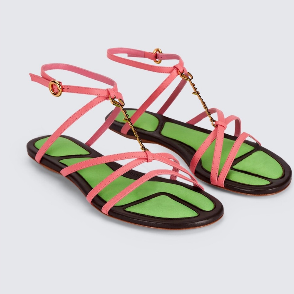 ❌Sold❌Jacquemus crossover pink leather sandal.